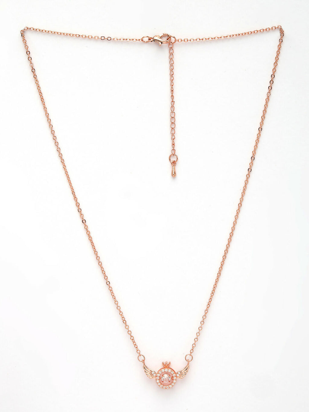 NVR Women's Rose Gold American Diamond Metal Chain | Grocsy