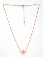 NVR Women's Rose Gold American Diamond Metal Chain | Grocsy