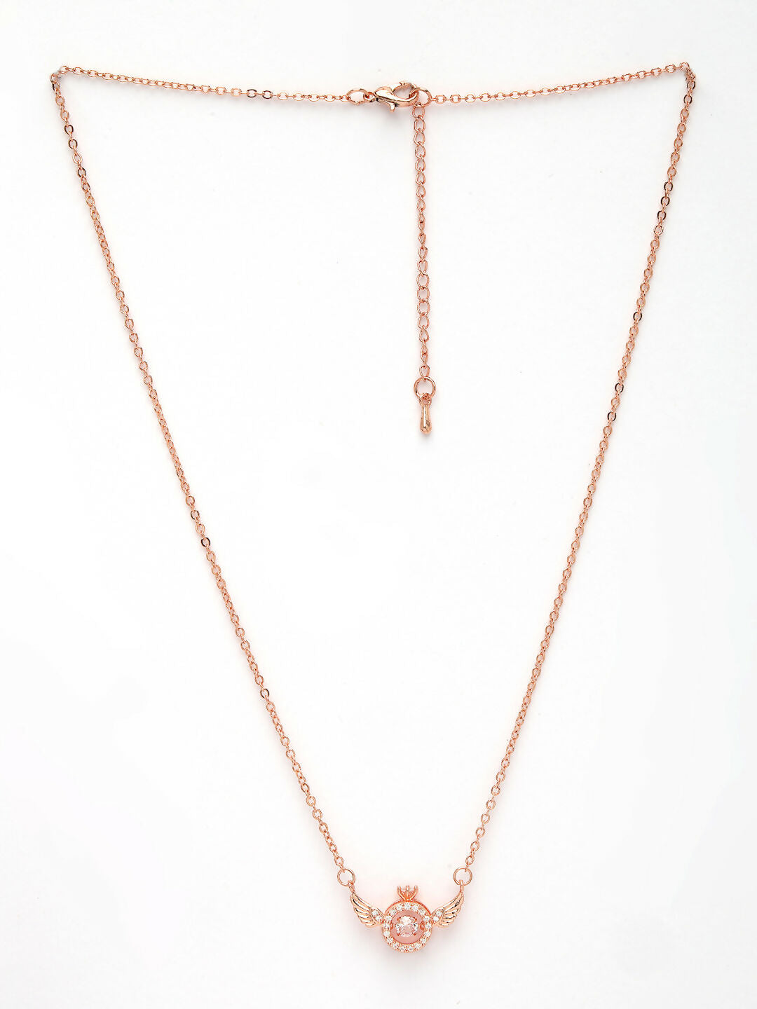 NVR Women's Rose Gold American Diamond Metal Chain | Grocsy