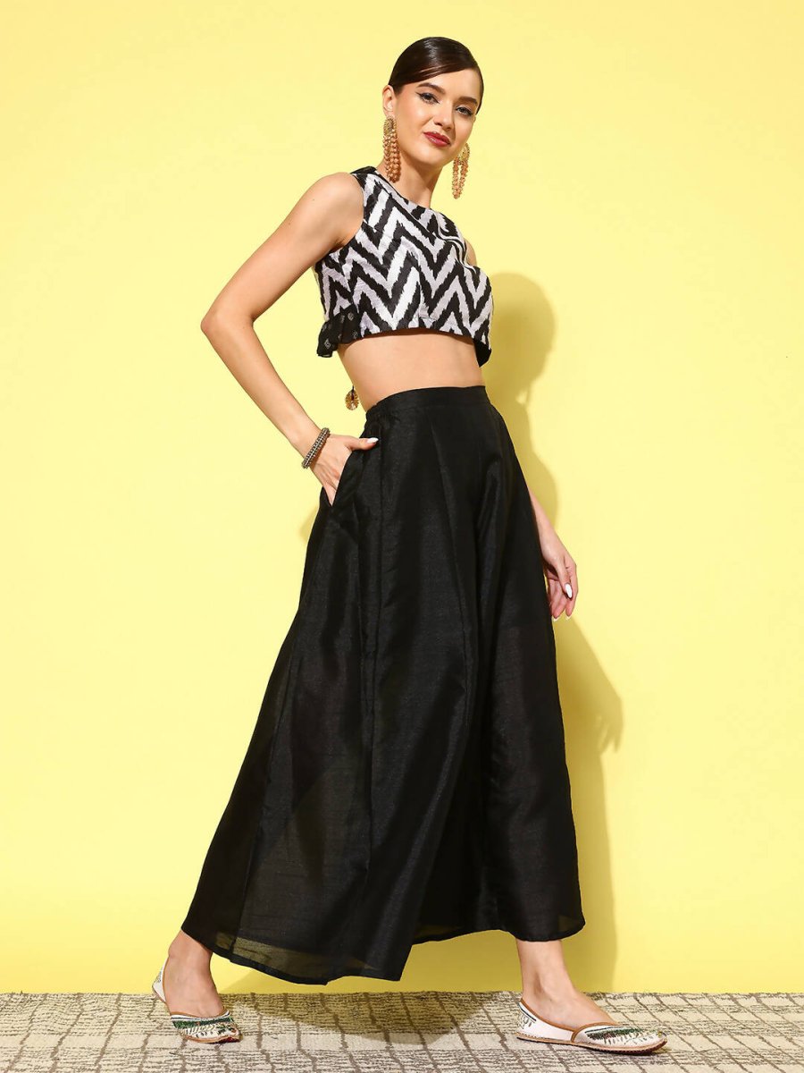 Ahalyaa Women's Traditional wear Co-ords - Black | Grocsy