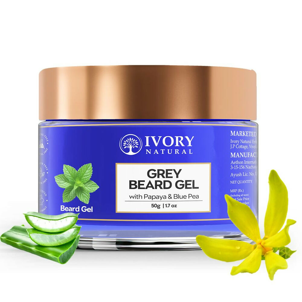 Ivory Natural Grey Beard Gel Restores Dark Shine & Vibrant Of Beard | Grocsy