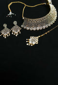 Mominos Fashion Johar Kamal Traditional Rajwadi Design Heavy Golden Colour Necklace Set | Grocsy