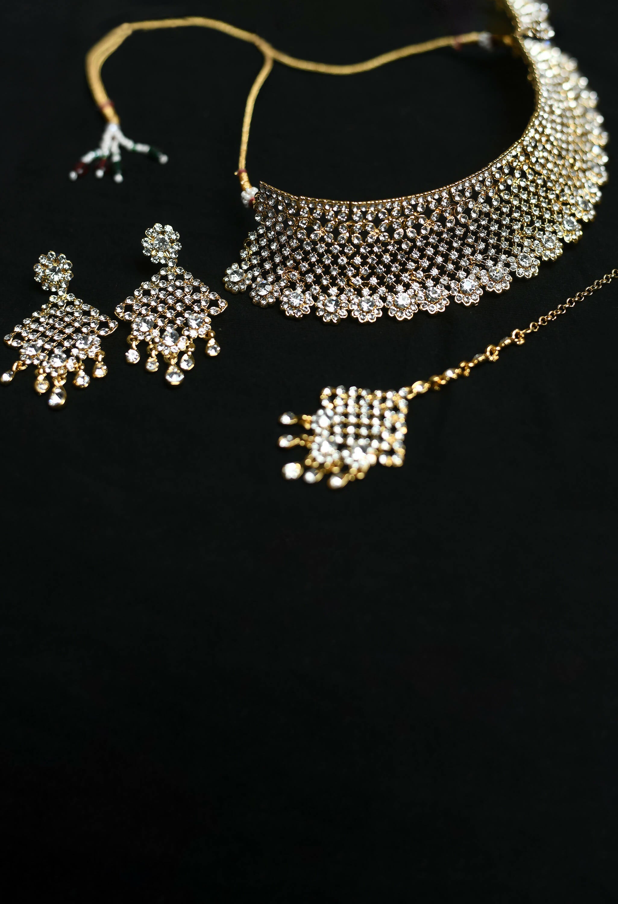 Mominos Fashion Johar Kamal Traditional Rajwadi Design Heavy Golden Colour Necklace Set | Grocsy