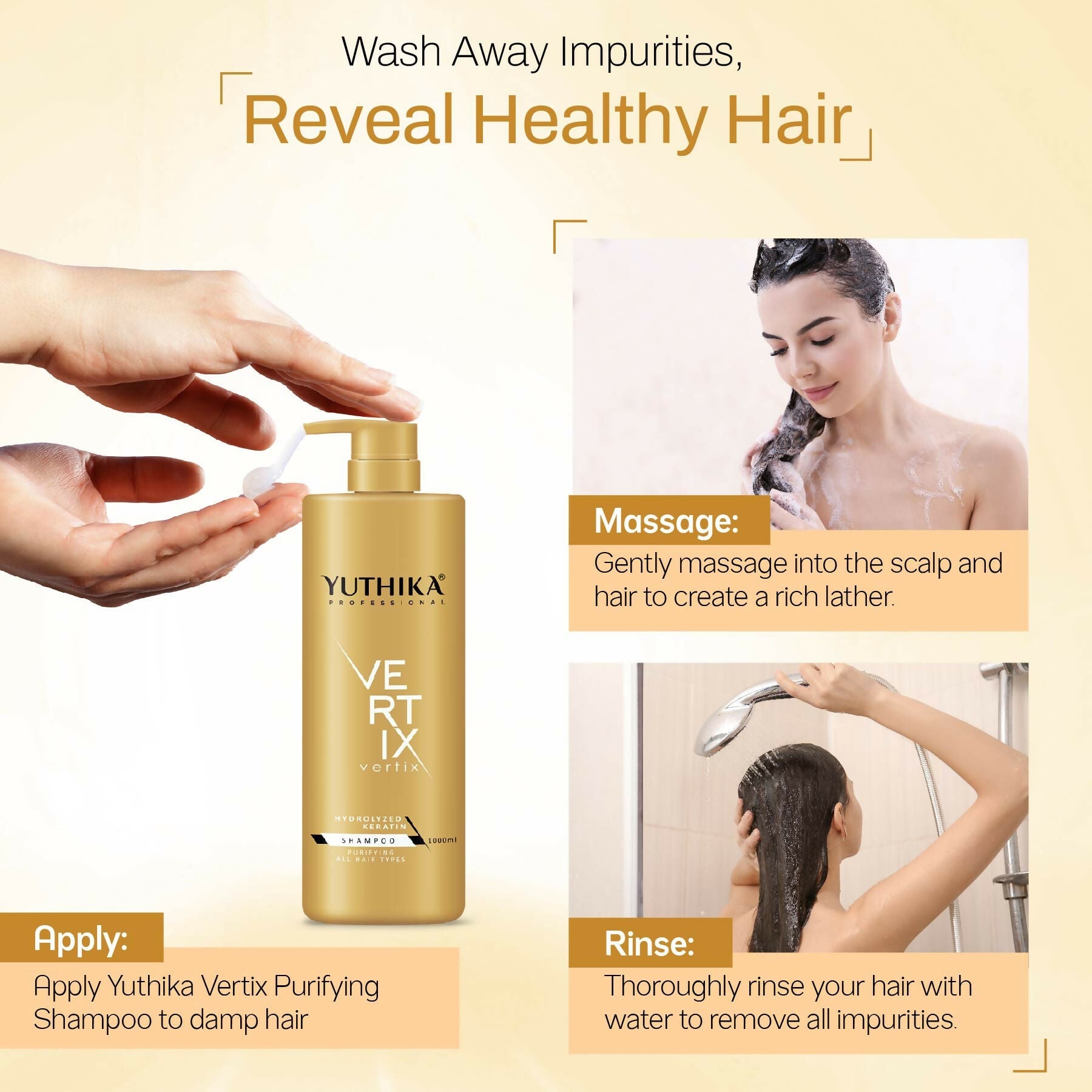 Yuthika Professional Vertix Hydrolyzed Keratin Purifying Shampoo | Grocsy