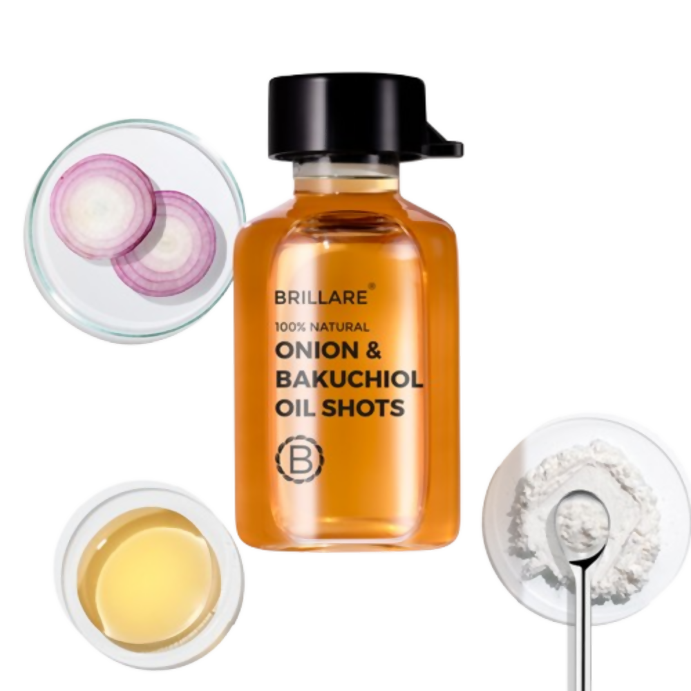 Brillare Onion & Bakuchiol Oil Shots For Hair Fall Reduction | Grocsy