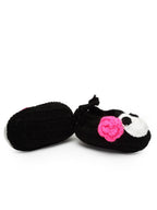 Chutput Kids Woollen Hand Knitted Cartoon Face Detailed Booties - Black | Grocsy