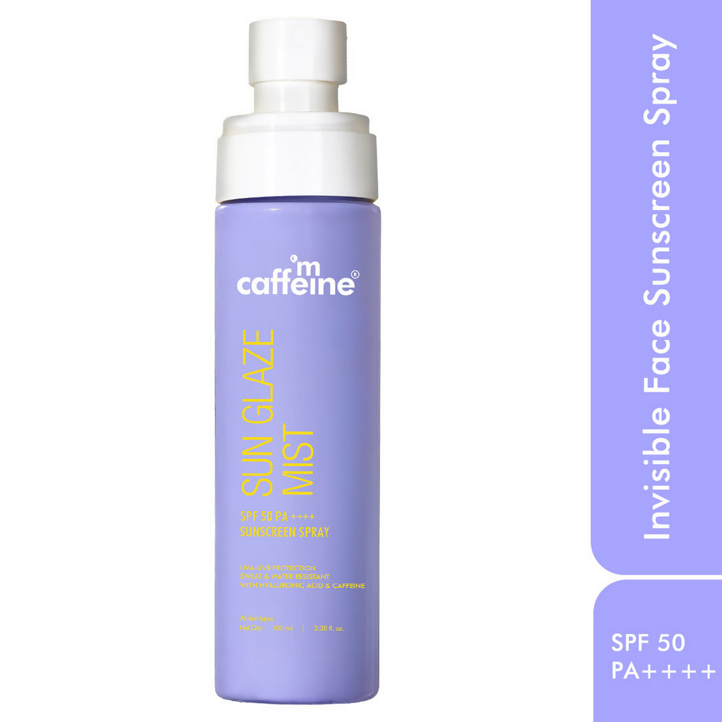 mCaffeine Sun Glaze SPF 50 PA++++ Face Sunscreen Spray | Grocsy