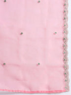 Vellora Blush Pink Silk Blend Readymade Suit with Embroidery Details | Grocsy