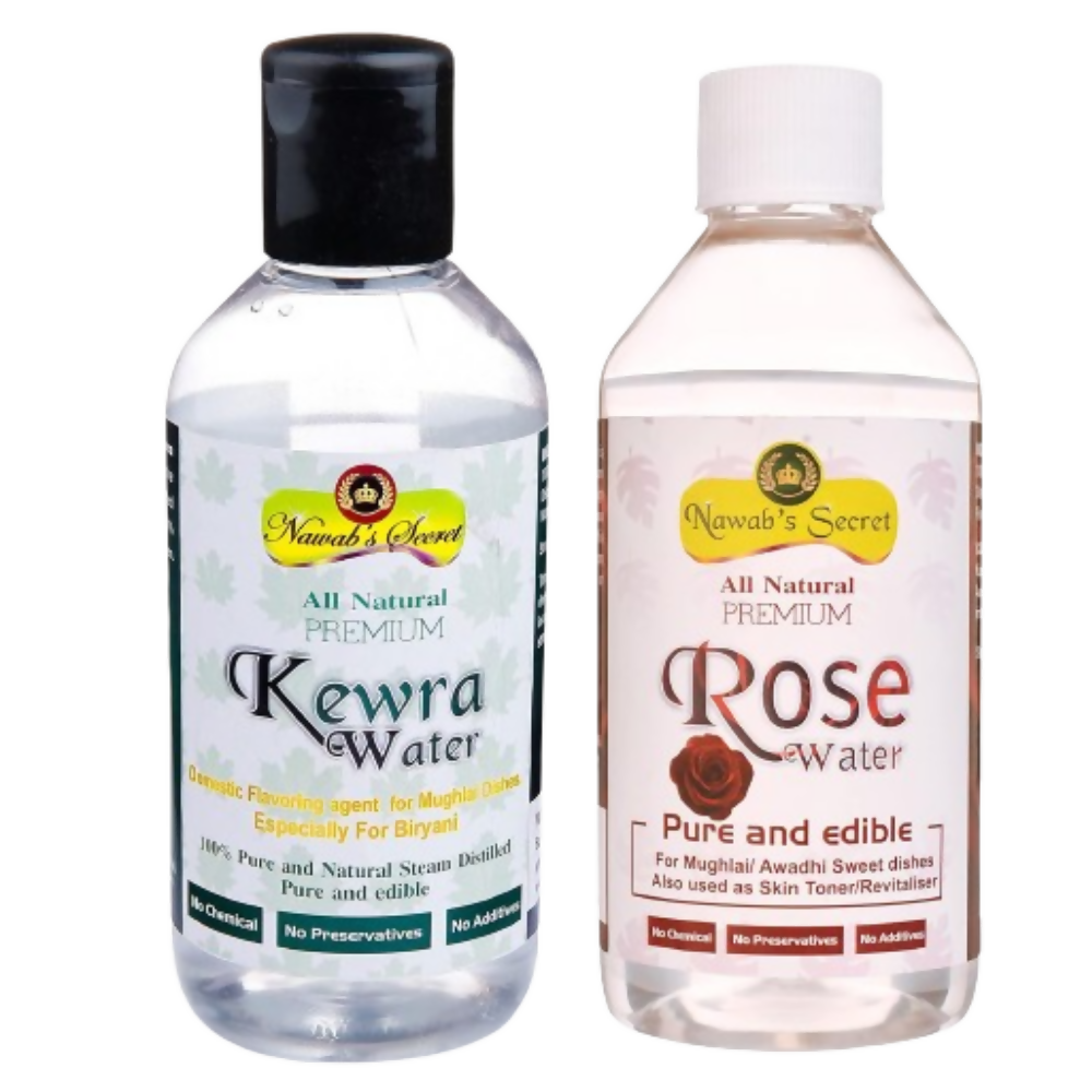 Nawab's Secret Natural Premium Kewra Water and Rose Water | Grocsy