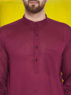 Even Apparels Pure Cotton Maroon Kurta - Maroon | Grocsy