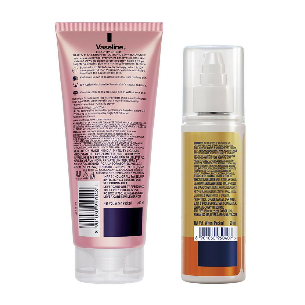 Vaseline Gluta Hya + Sun Protect Combo | Grocsy