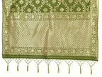 Vardha Women's Olive Green Banarasi Art Silk Saree | Grocsy