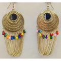 MS Fashion India Latest Traditional Gold-Polished Fashion Half Moon Earrings | Grocsy