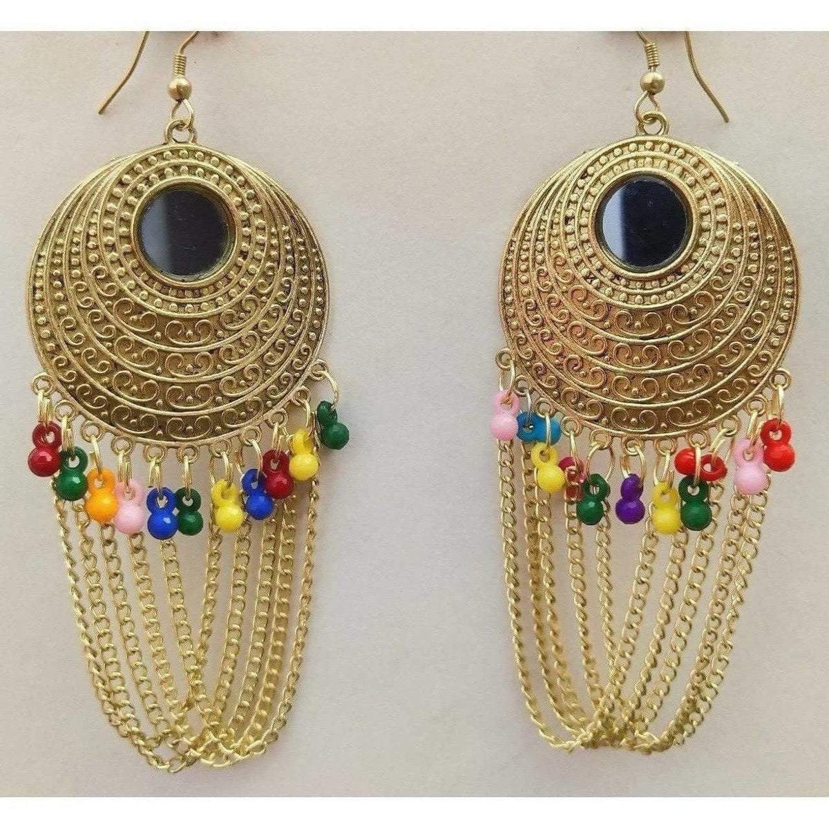 MS Fashion India Latest Traditional Gold-Polished Fashion Half Moon Earrings | Grocsy