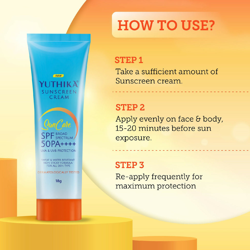 Yuthika Sunscreen Lotion SPF 50 PA+++(Pack of 3) | Grocsy