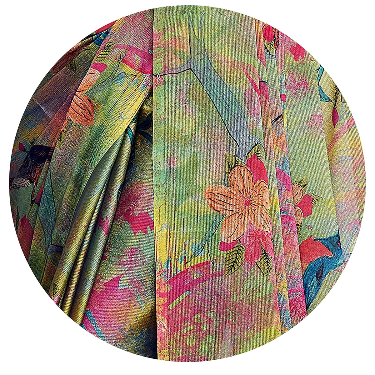 Mirchi Fashion Women's Chiffon Forest Designer Saree | Grocsy