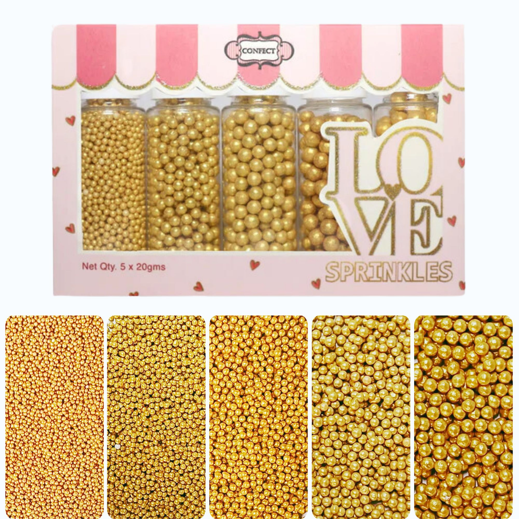 Confect All That Glitters Gold Disco Balls Assorted Sprinkles (DB-12) | Grocsy