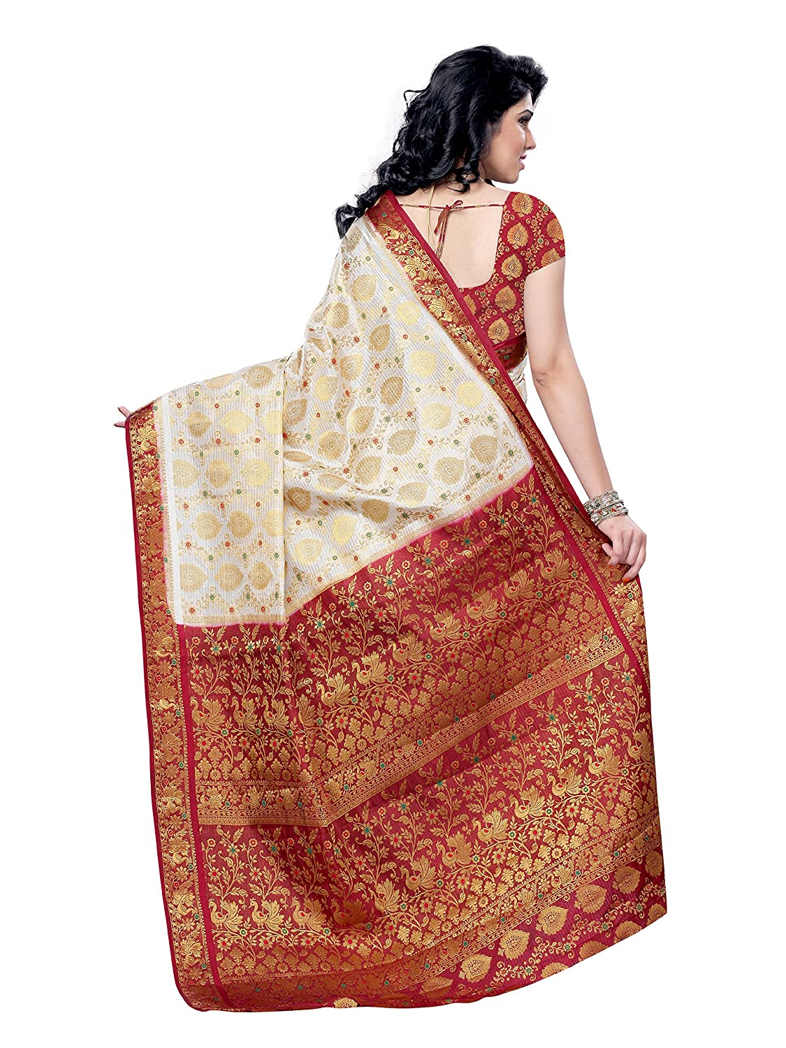 Mimosa Women's Kanchipuram Art Silk Saree With Blouse Piece | Grocsy