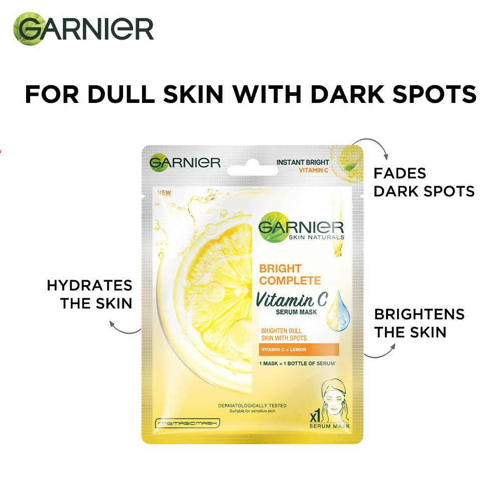 Garnier Bright Complete Vitamin C Serum Sheet Mask | Grocsy
