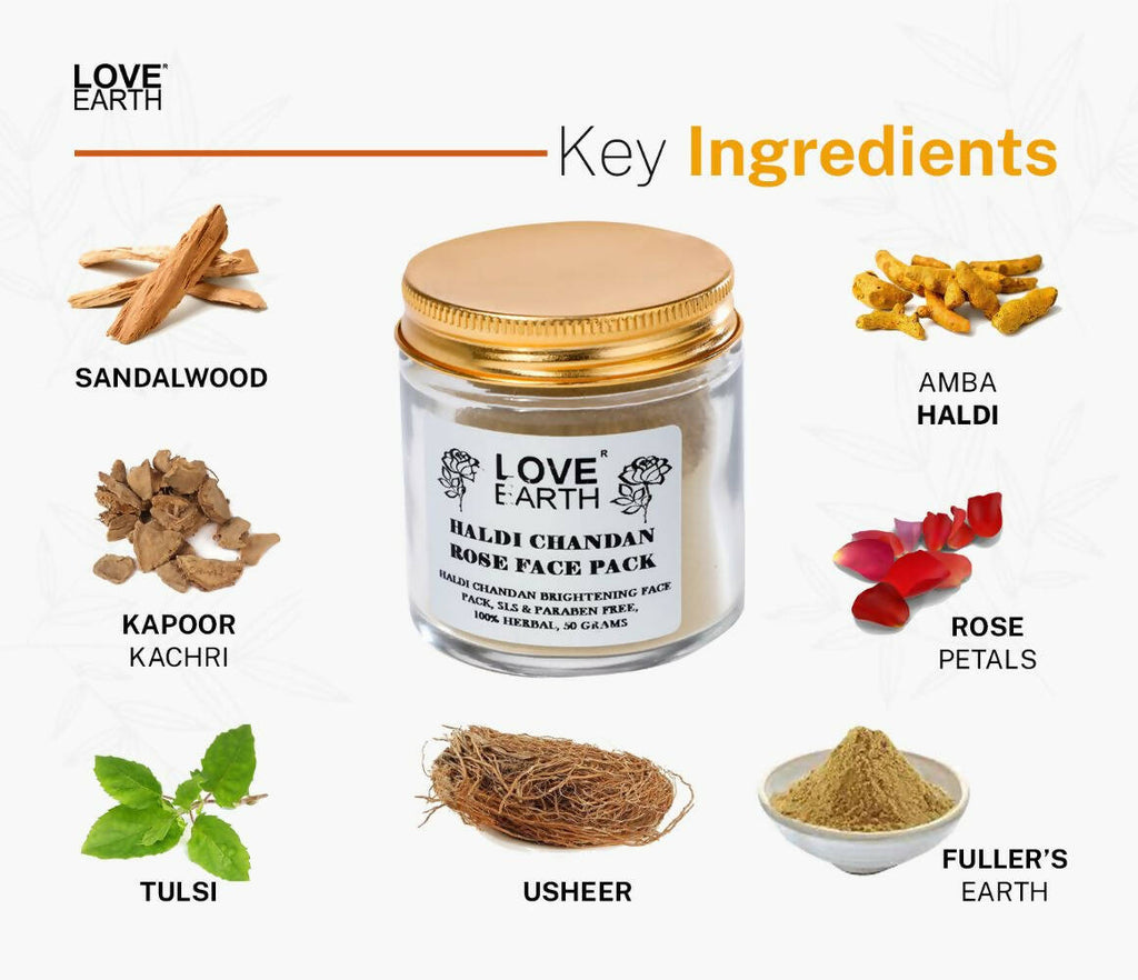 Love Earth Haldi Chandan Rose Face Pack | Grocsy