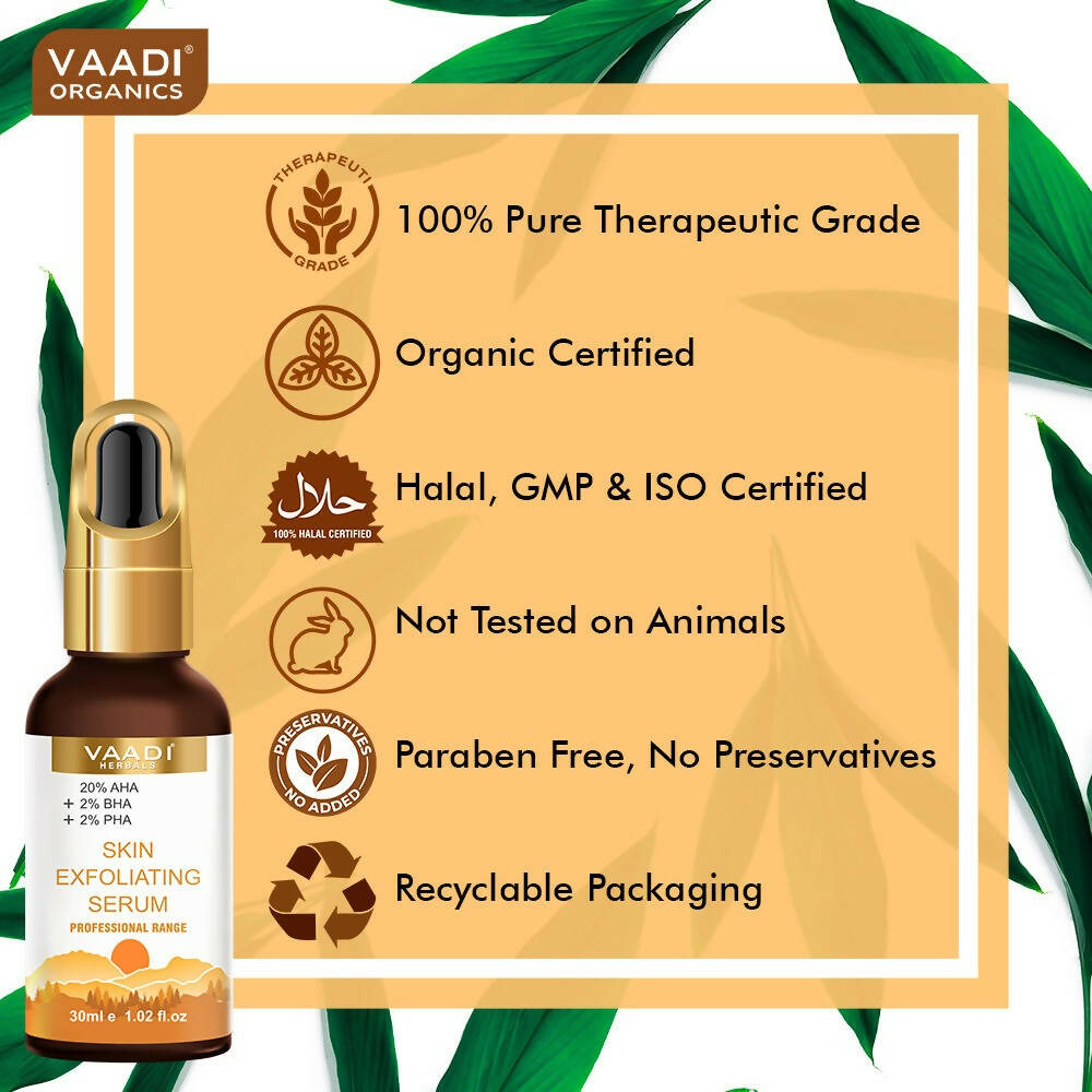 Vaadi Herbals Skin Exfoliating Serum With 20% AHA & 2% BHA & 2% PHA | Grocsy