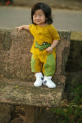 Mhyssa Nero Half Sleeve Yellow T-shirt with Shorts Set For Kids | Grocsy