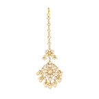 Nuyug 22K Gold-Plated Kundan Studded Maang Tikka Head Jewellery | Grocsy