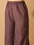 Myshka Women's Mauve Solid Party Kurta Sets | Grocsy