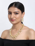 Kundan Neckpiece With Earrings - Ruby Raang | Grocsy