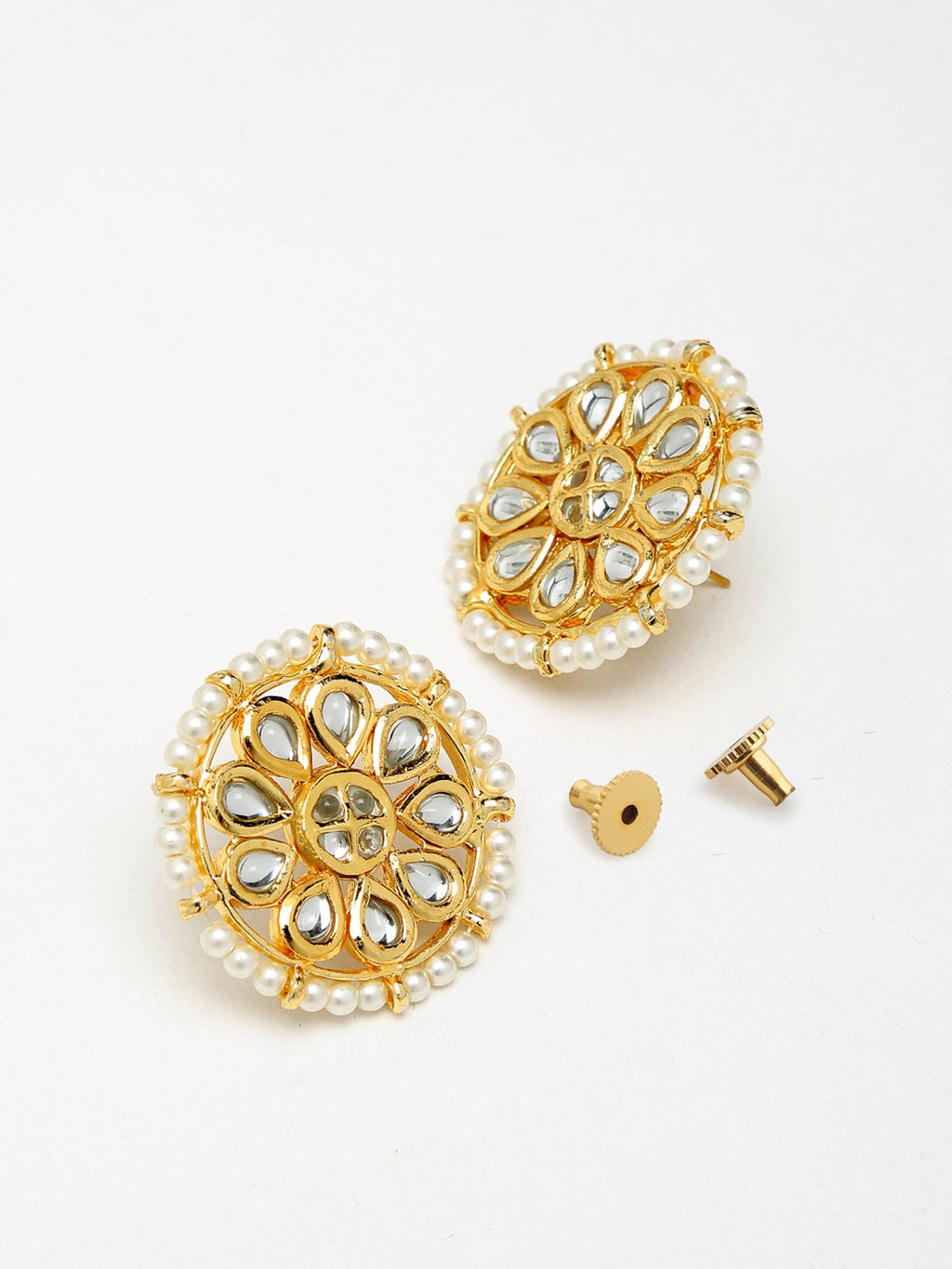 Pearl Kundan Choker With Studs - Ruby Raang | Grocsy