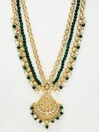 Long Kundan Neckpiece With Earrings - Ruby Raang | Grocsy