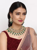 Kundan Neckpiece With Earrings - Ruby Raang | Grocsy