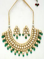 Kundan Neckpiece With Earrings - Ruby Raang | Grocsy