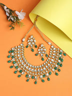 Kundan Neckpiece With Earrings - Ruby Raang | Grocsy
