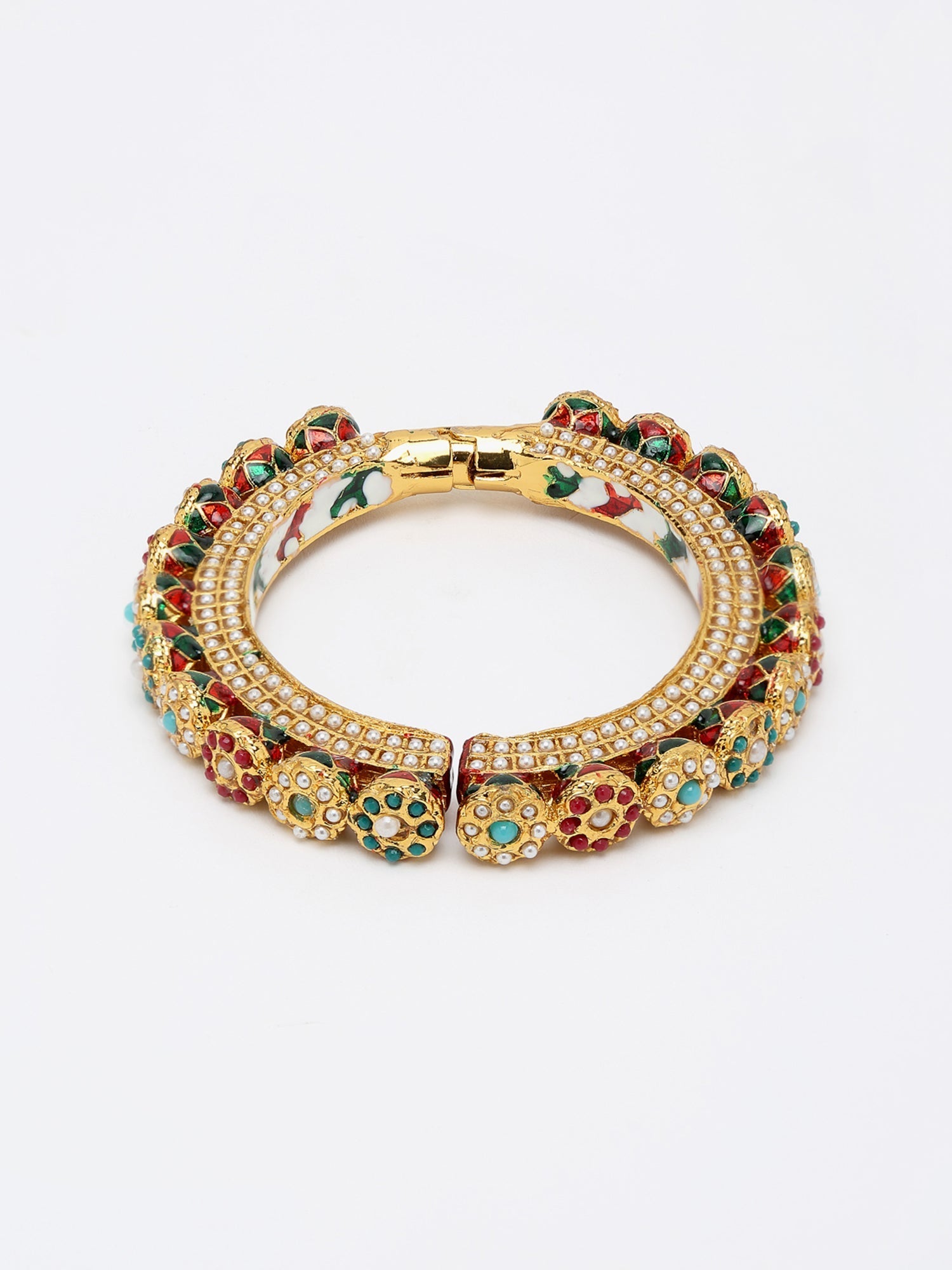 Multi Embellished Bangle - Ruby Raang | Grocsy