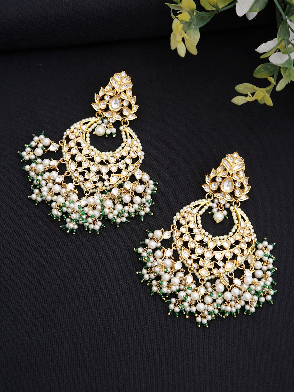 Kundan Stone Earrings - Ruby Raang | Grocsy