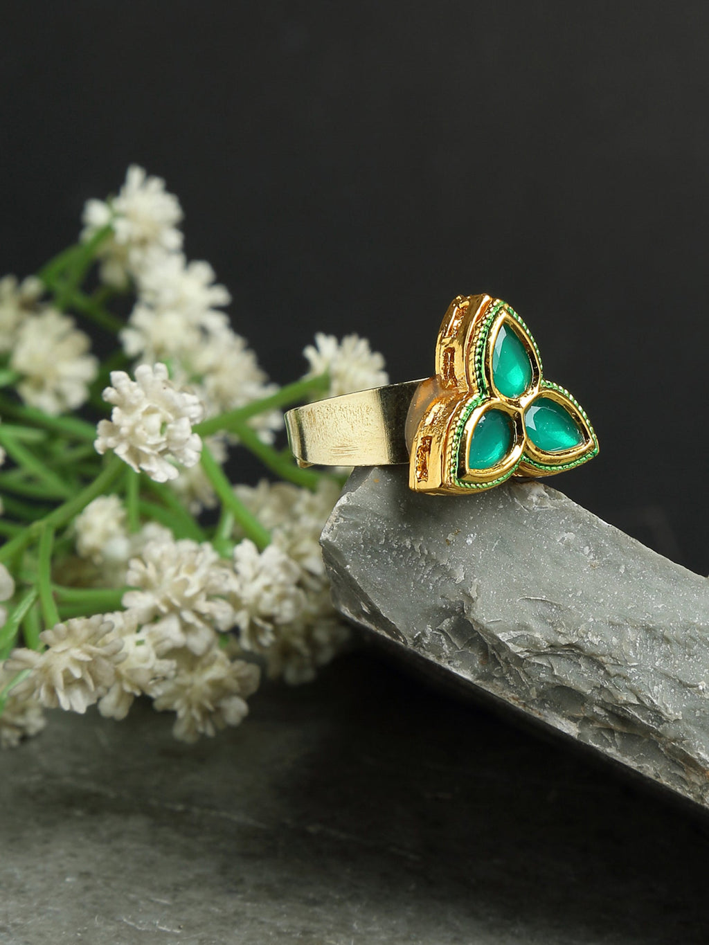 Kundan Ring - Ruby Raang | Grocsy