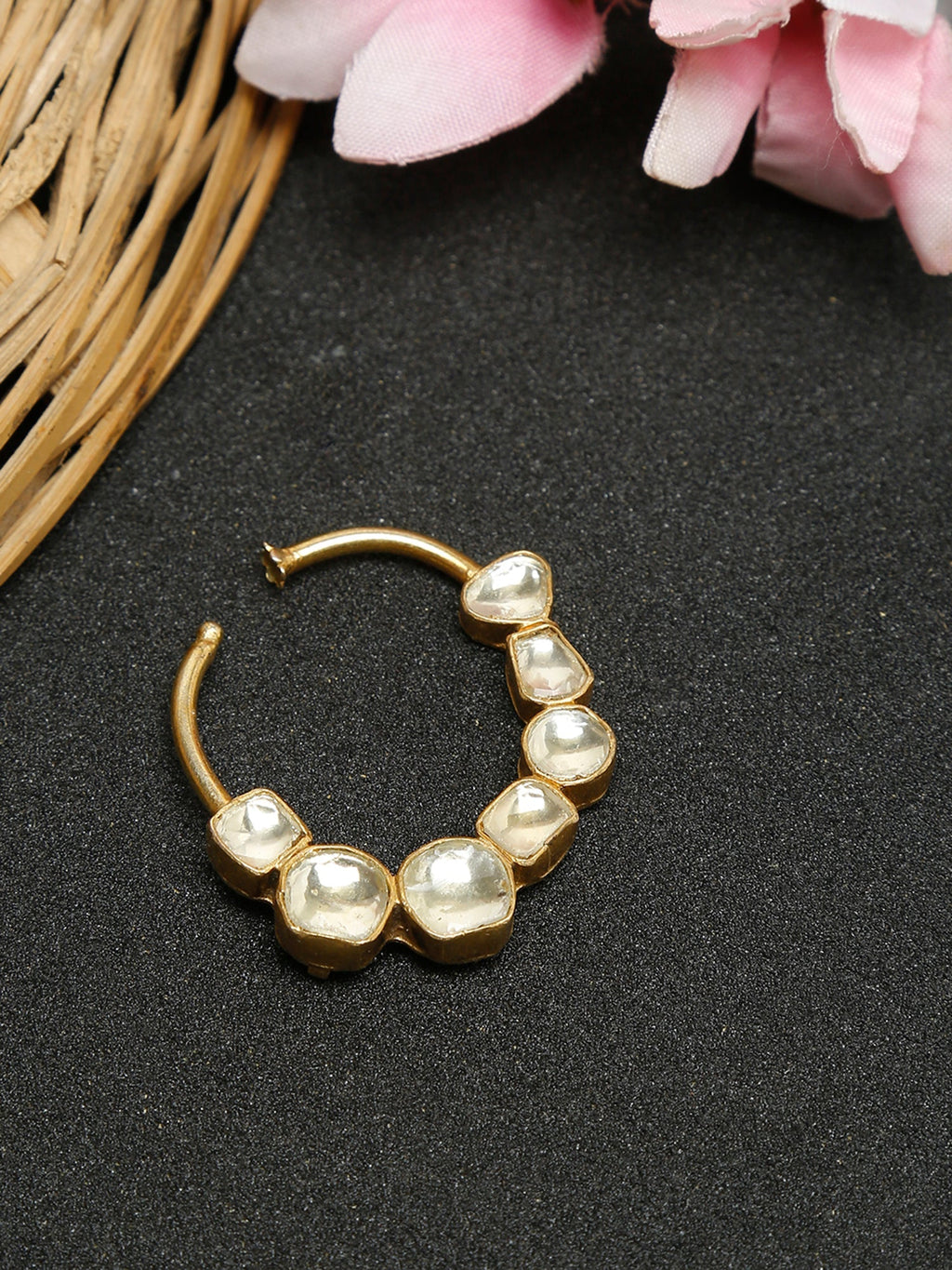 Kundan Nose Ring - Ruby Raang | Grocsy