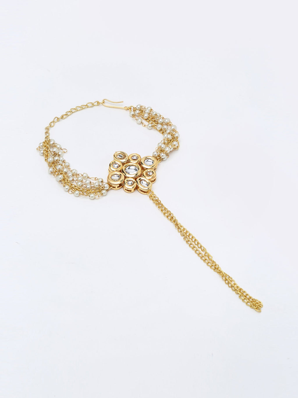Kundan Hand Harness - Ruby Raang | Grocsy
