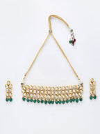 Stone Kundan Choker With Earrings - Ruby Raang | Grocsy