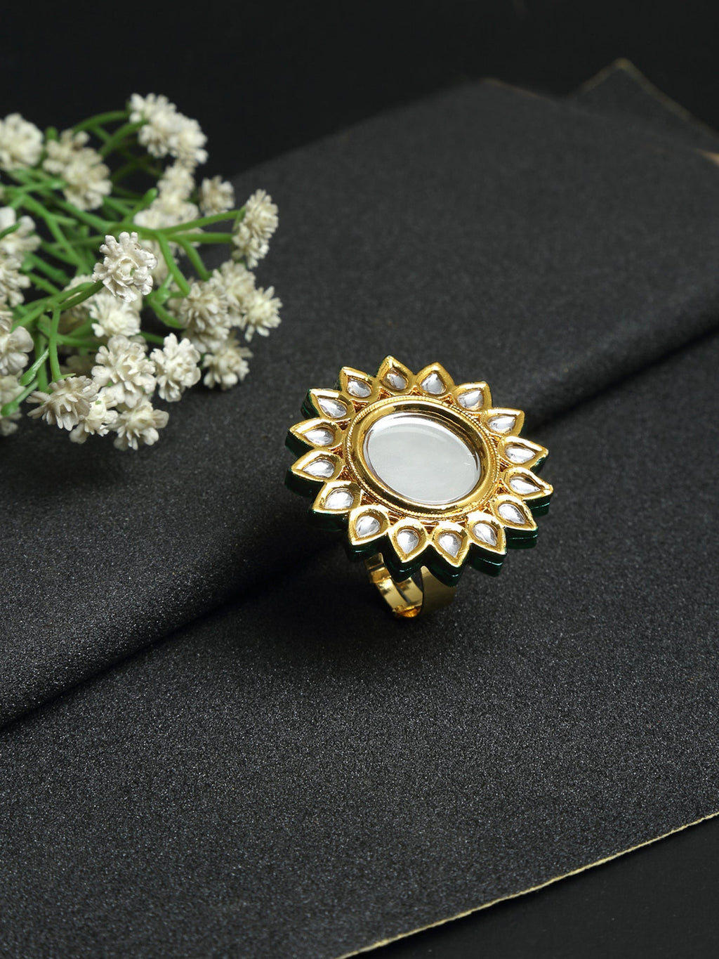 Kundan Cocktail Ring - Ruby Raang | Grocsy