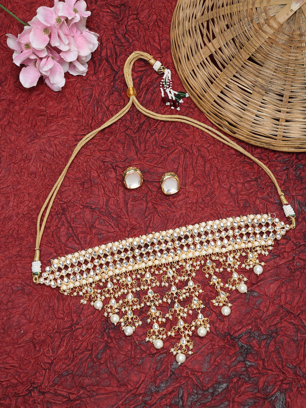 Kundan Choker With Studs - Ruby Raang | Grocsy