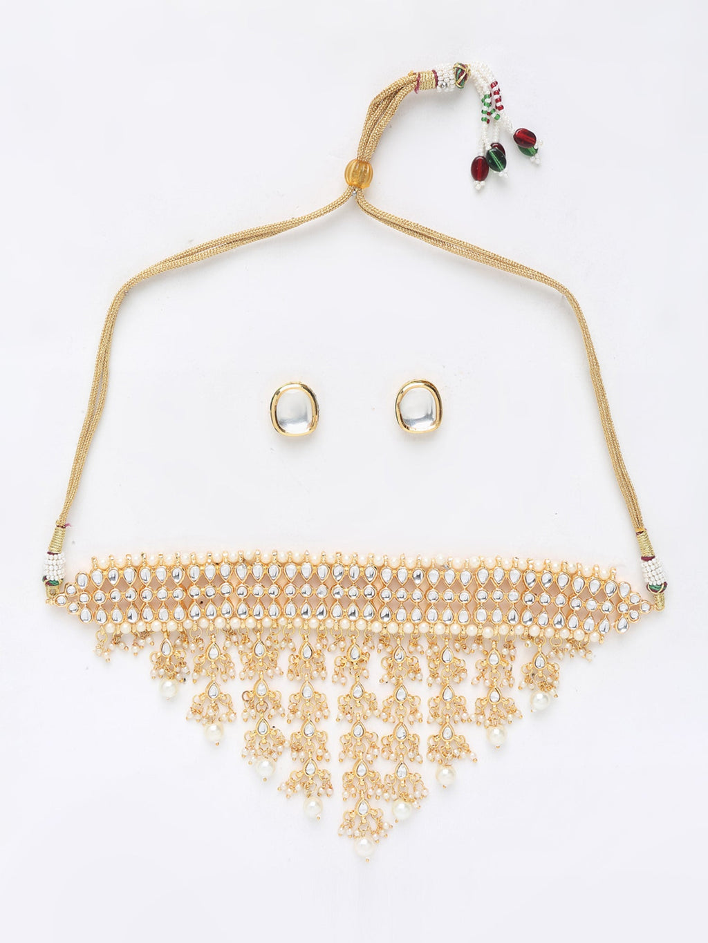 Kundan Choker With Studs - Ruby Raang | Grocsy