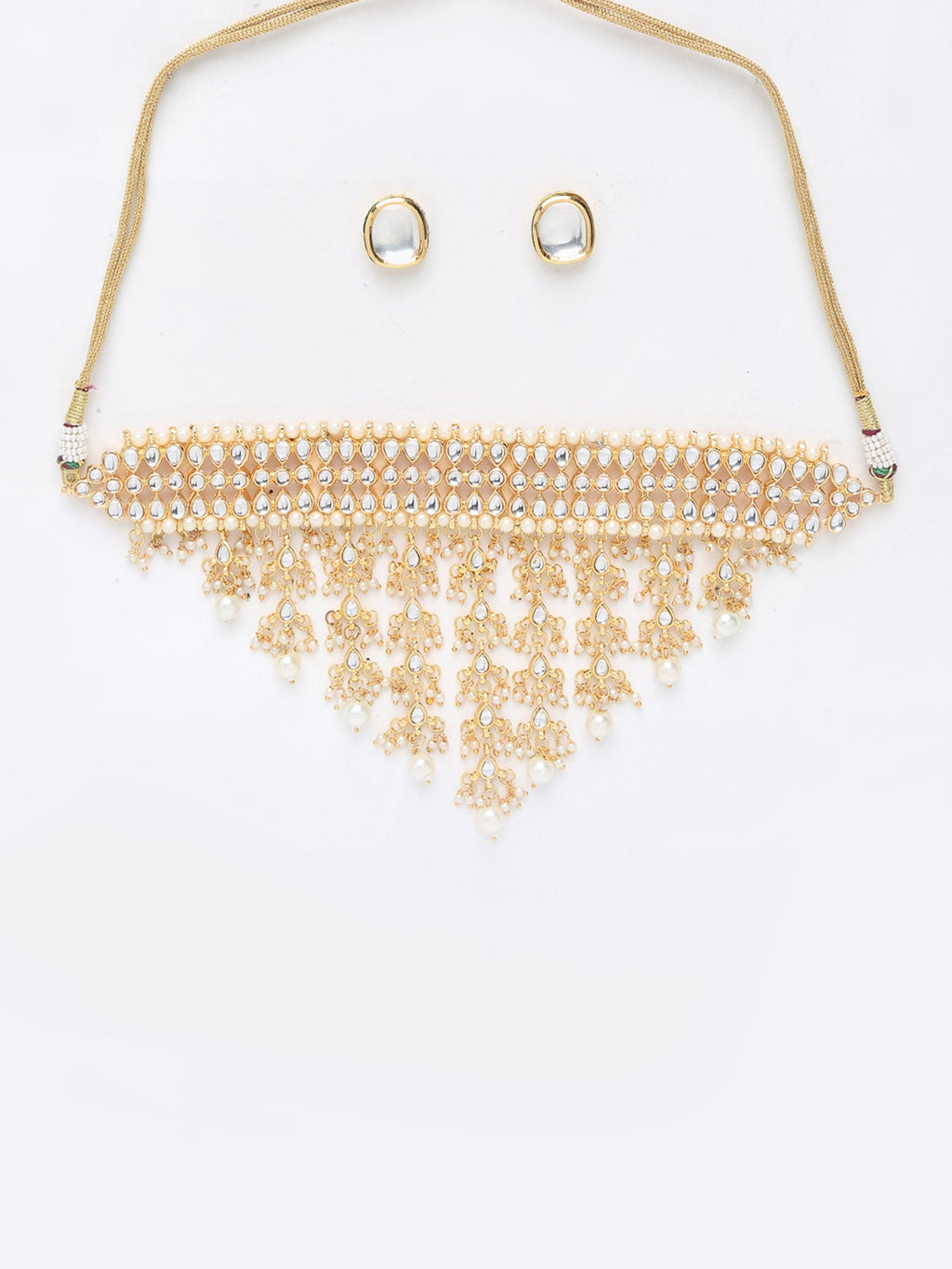 Kundan Choker With Studs - Ruby Raang | Grocsy