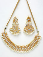 Gold-Polished Kundan Choker With Earrings & Maang Tika - Ruby Raang | Grocsy
