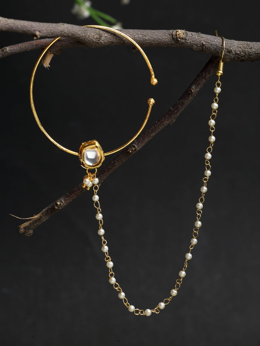 Kundan Nose Ring - Ruby Raang | Grocsy