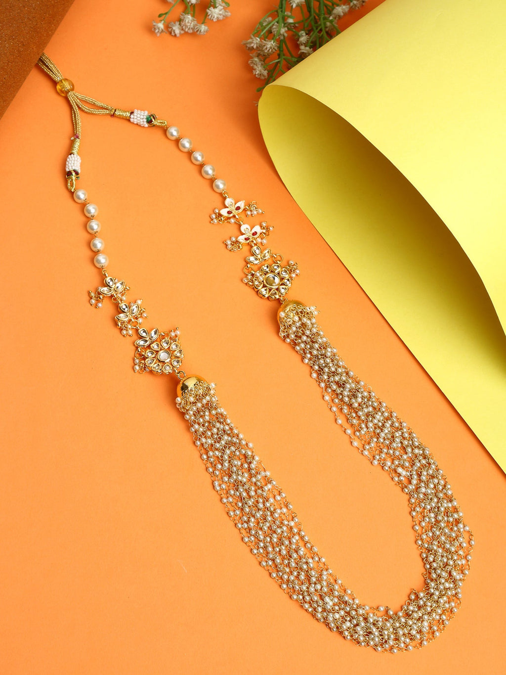 Pearl Jhumki Necklace - Ruby Raang | Grocsy