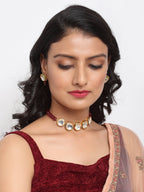 Kundan Neckpiece With Studs - Ruby Raang | Grocsy