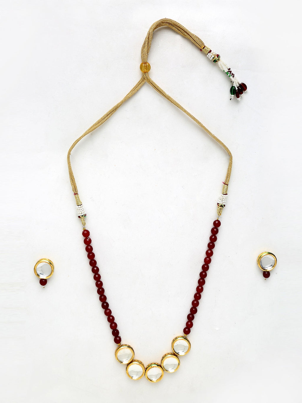 Kundan Neckpiece With Studs - Ruby Raang | Grocsy