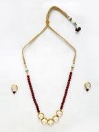 Kundan Neckpiece With Studs - Ruby Raang | Grocsy